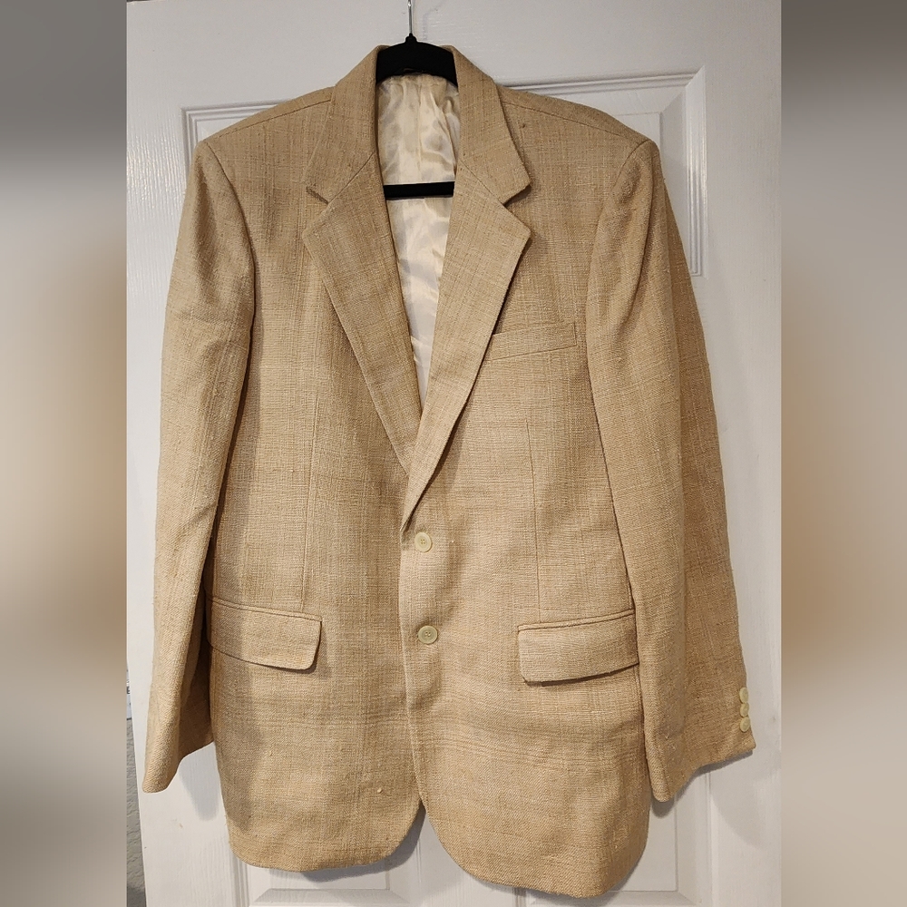 Vintage Silk Blazer by Premium Edition Imperial by Hagar in Tan Size L